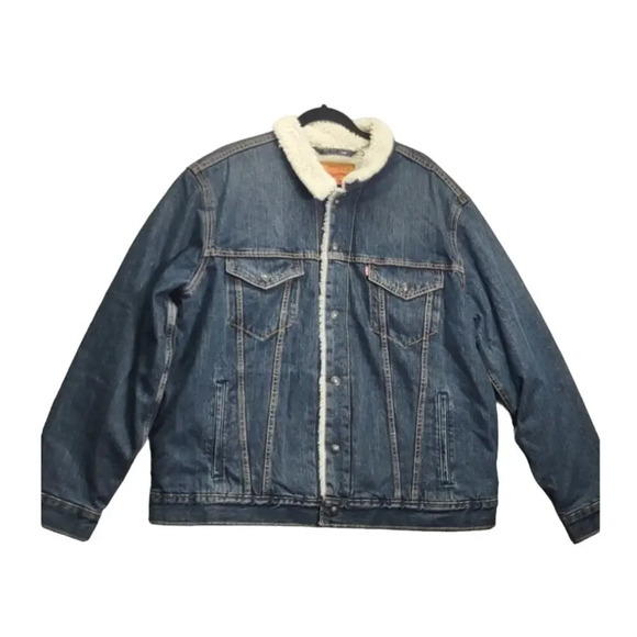 Levi's Other - Levi's Mens Denim Sherpa Lined Trucker Jacket Coat Blue Stylish